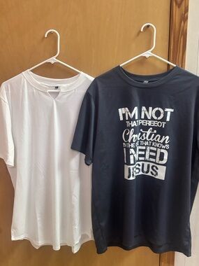 Two men’s casual polyester shirts-size xl